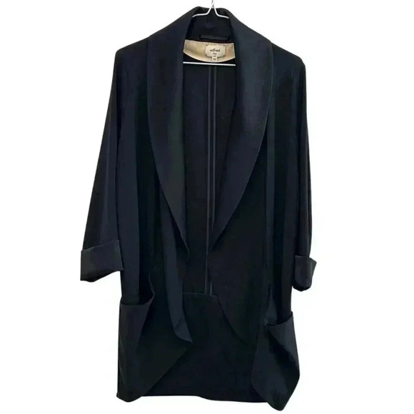 Wilfred Chevalier Jacket  Relaxed Open-Front Blazer Black Women's Size 4 - Picture 3 of 16